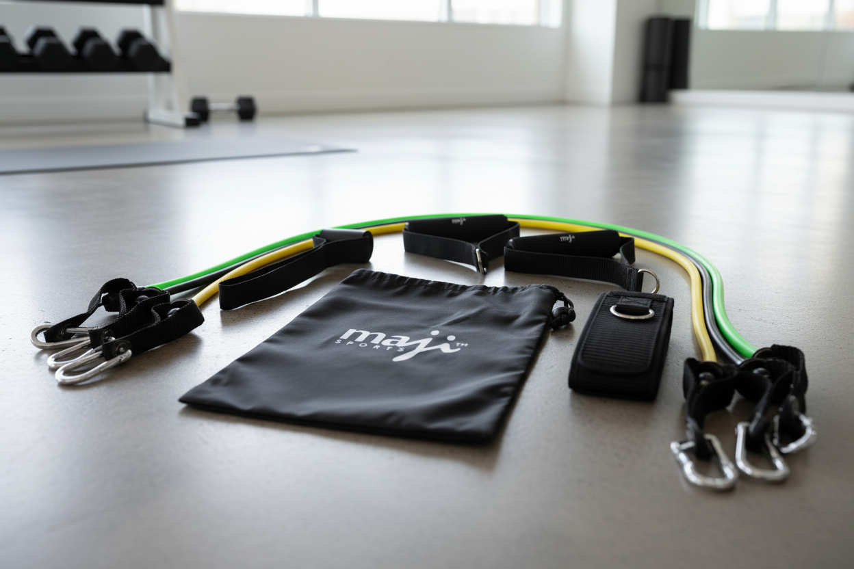 Full-Body Resistance Training Workout Tube Kit in Modern Fitness Setting