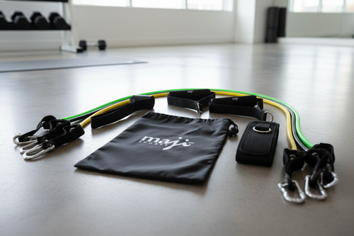 Full-Body Resistance Training Workout Tube Kit in Modern Fitness Setting